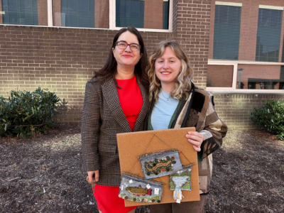 Nimet and Teagan with art insert