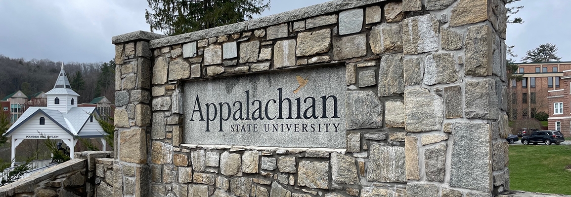 Appalachian State University Sign 2023