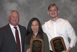 Award recipients Dr. Mandy Wu and Luke Crouch