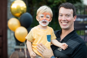 David English and his son