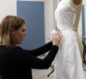 A student working on her collection