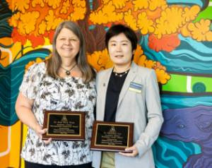 Dr. Shanshan Lou and Dr. Rose Mary Webb receive leadership awards