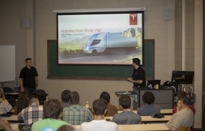 Students at the Tesla presentation