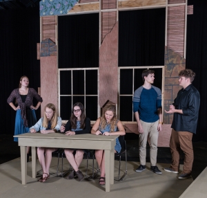 Students rehearse a scene from